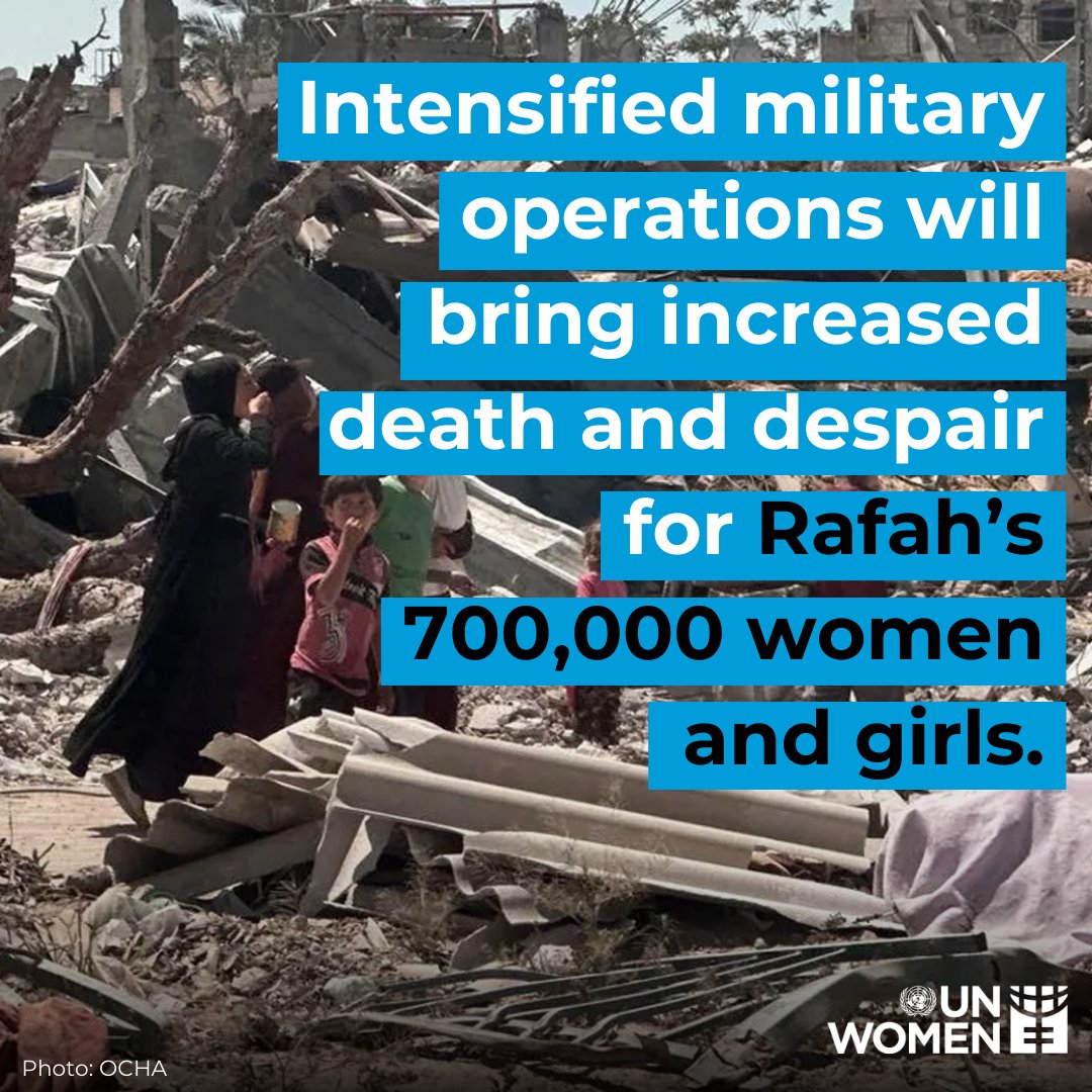 New @UN_Women survey data from #Rafah highlights the depth of physical & mental despair: 93% of women interviewed feeling unsafe, over half reporting medical conditions requiring urgent attention. With any Israeli ground invasion, these number will soar. unwo.men/jW5650Ry8R