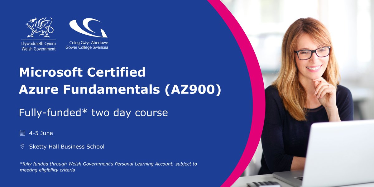Introducing our new Microsoft Certified Azure Fundamentals (AZ900) course! 🚀 In just two days of training, you'll gain foundational knowledge of cloud concepts, core Azure services and much more! 💡 Don't miss out! ➡️ bit.ly/3JG9jkR @GowerCollegeSwa