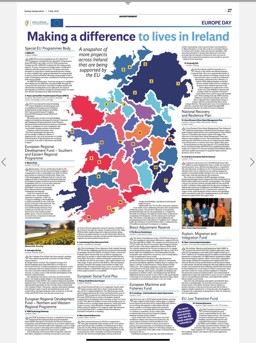 ☀️ Did you happen to miss the Europe Day Supplement in @TheSundayIndo? No worries! We've got your back. Catch it all right here! 🇮🇪🤝 🇪🇺

#euinmyregion #erdf