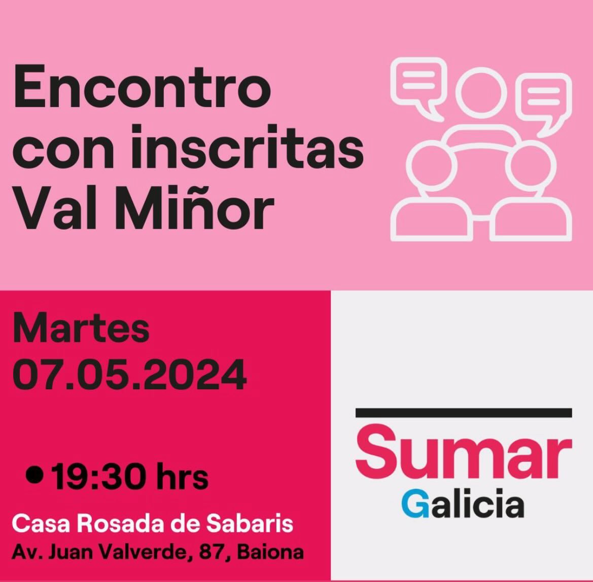💖Hoxe teremos o encontro con inscritas no Val Miñor 📍Casa Rosada de Sabaris as 19.30h Agardámoste alí!