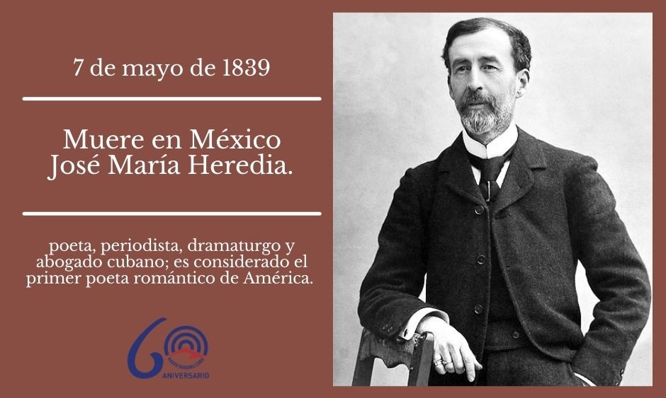 1839: Fallece en México, a los 36 años de edad, el poeta José María Heredia, de quien #JoséMartí afirmó, 'Nuestro Heredia no tiene que temer al tiempo: su poesía perdura, grandiosa y eminente'. Periodista, dramaturgo y abogado, es considerado el primer poeta romántico de #América