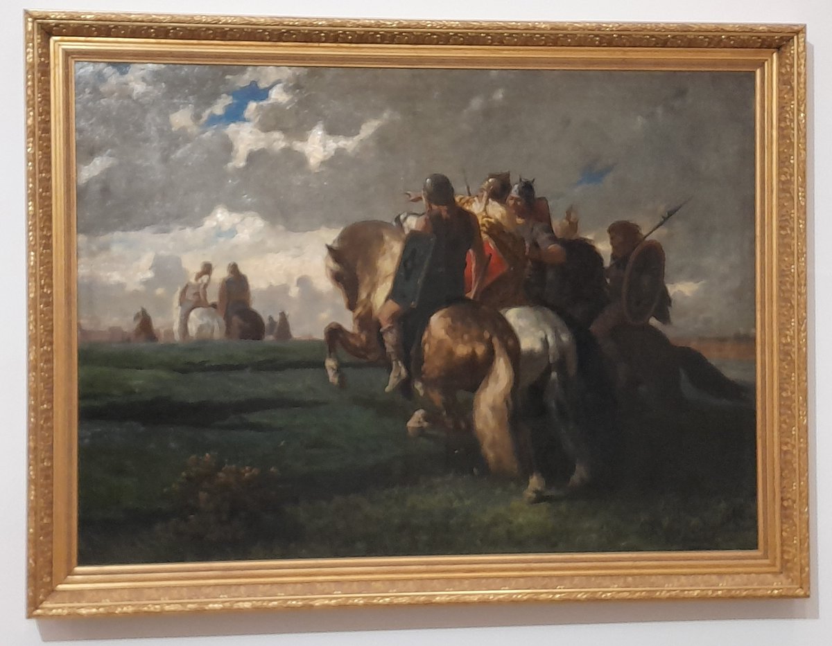 [Zoom sur une œuvre] #3 #expoHistoires #AuMudo
Evariste Vital Luminais, "Les barbares devant Rome" peint en 1870 et représentant des gaulois en armes et à cheval à proximité de Rome, prêts à lancer une offensive. 
#museesdeshautsdefrance #Beauvais #museedesbeauxartsdedunkerque