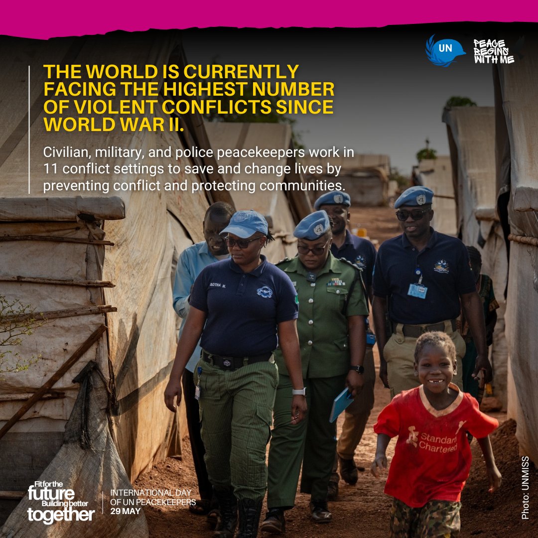 Last year, conflicts, #ClimateChange and human rights violations forcibly displaced a record 114 million people. Read how @unmissmedia peacekeepers work together to protect displaced communities in South Sudan. #PKDay ➡️ bit.ly/3y1hjdM