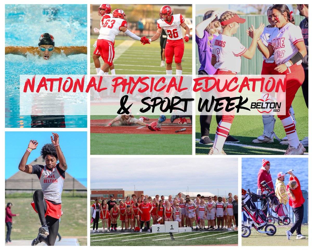 Happy National Physical Education and Sport Week!🎾 We are celebrating the achievements of Belton ISD student-athletes, who have a 100% graduation rate. Through sports and physical education, they develop essential life skills such as teamwork and resilience.🍎