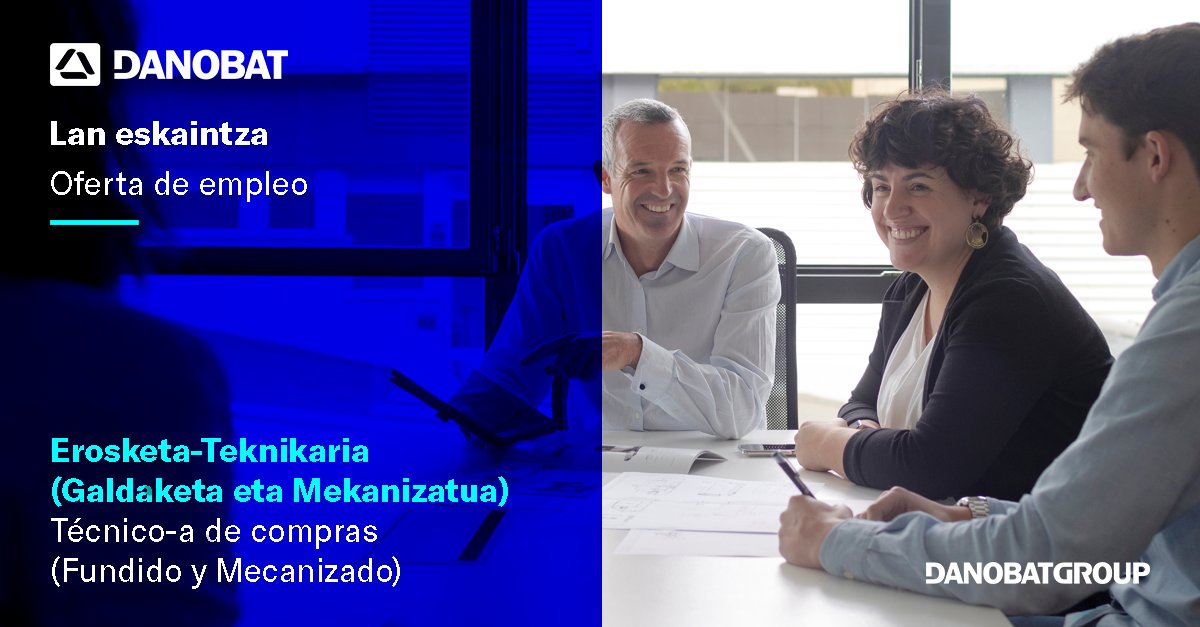 🚀 #LanEskaintza - @DANOBAT en Erosketa Teknilaria behar da. Pertsona dinamikoa bazara, taldean lan egitea gustatzen bazaizu eta erronka berri baten bila bazabiltza, ez galdu aukera hau! Interesatzen zaizu? Izena eman 👉danobatgroup.talentclue.com/es/node/106992…