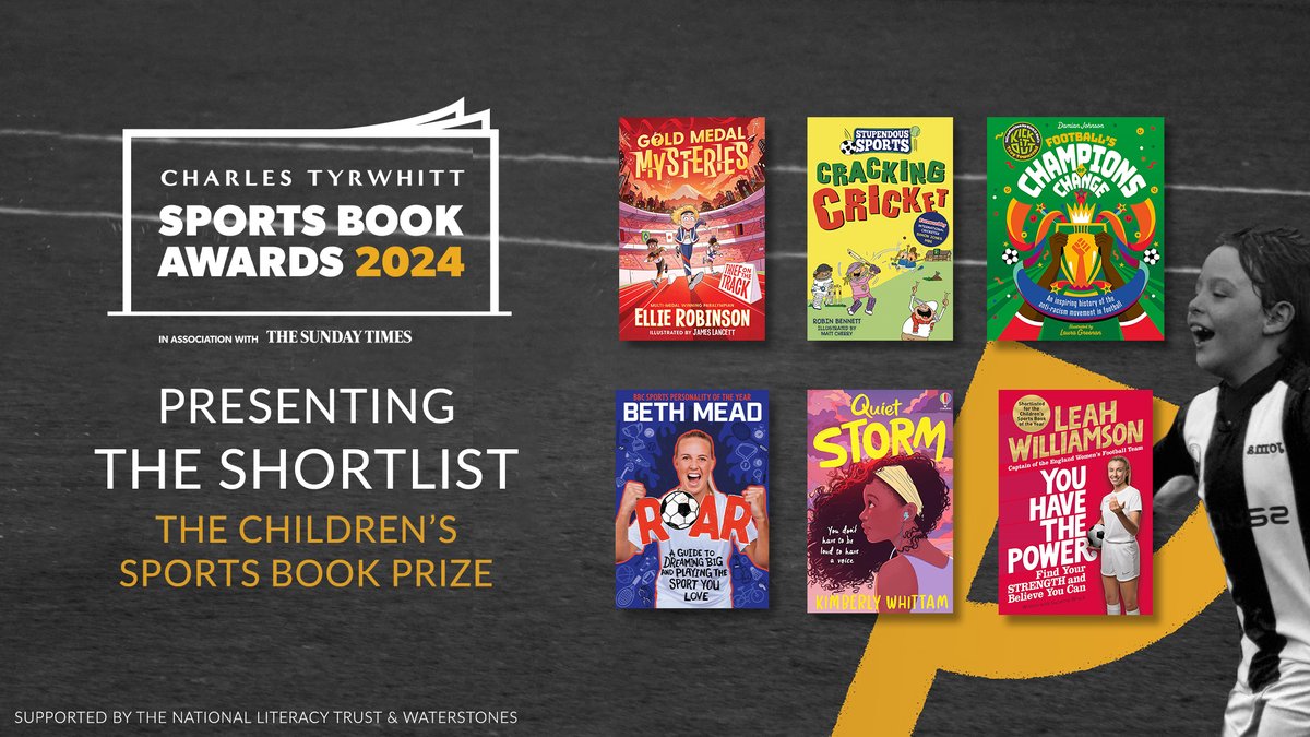 Celebrating the finest sports books for Children, the @sportsbookaward shortlist is here! From racing around the world to breaking school records & following your dreams learn more about the epic shortlist here: bit.ly/4bdgehS #CTSBA24 #ReadingForSport