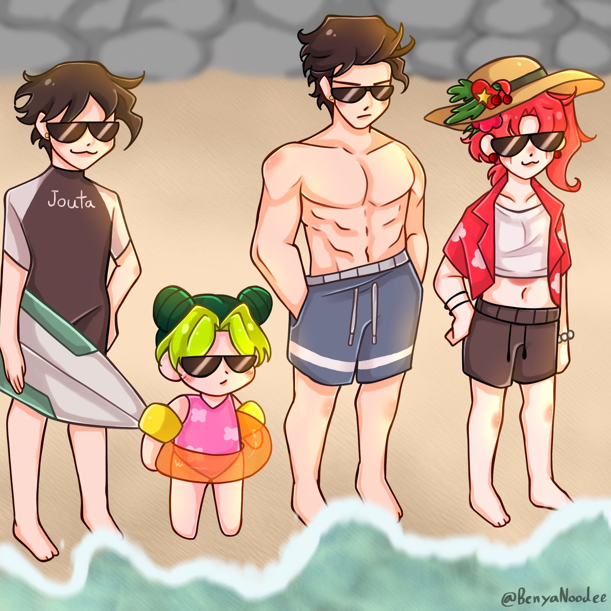 ครอบครัวโจคัคไปเที่ยวทะเล🏖️😎💞✨
#jjba #jjbafanart #jotakak #承花 #โจทาคัค #โจคัค