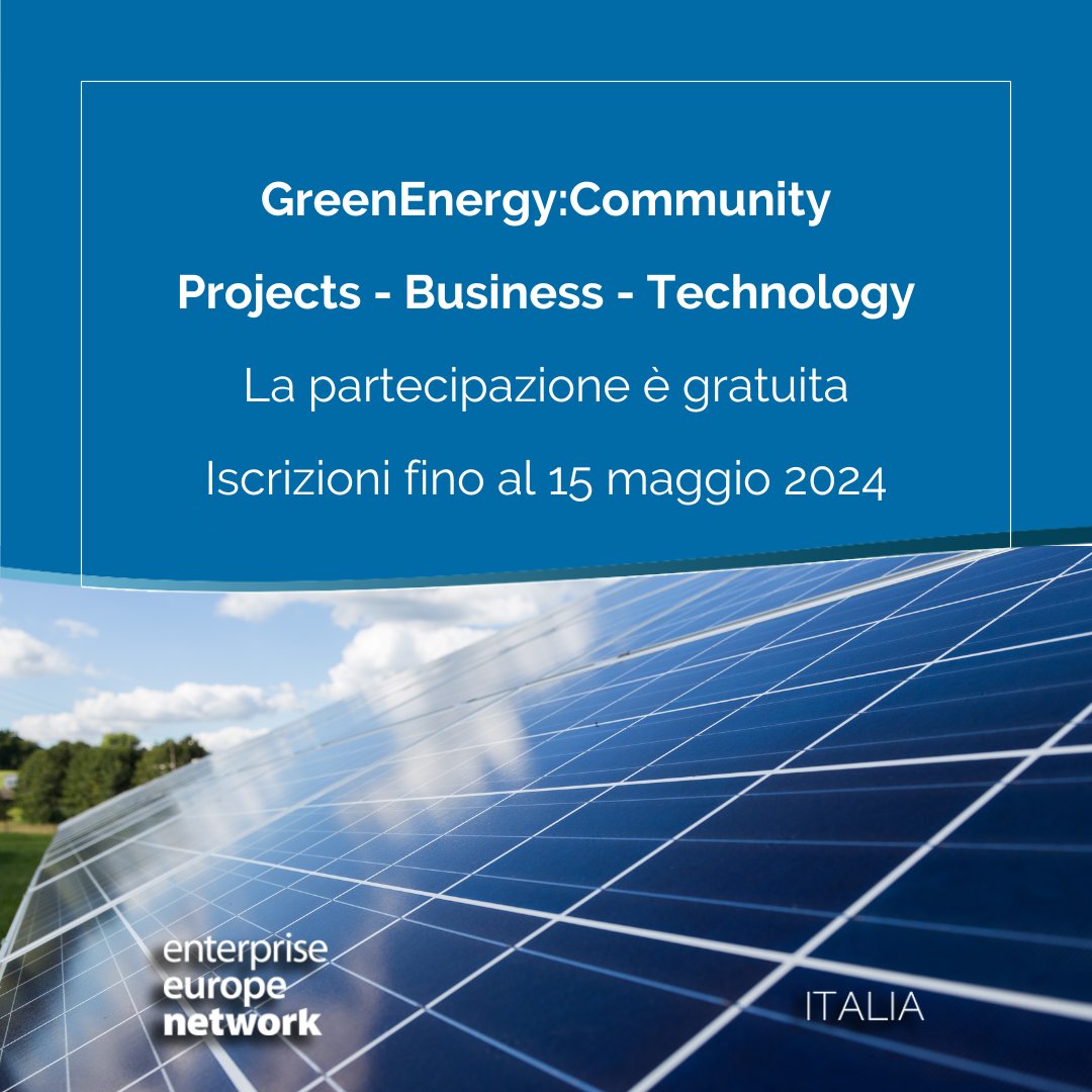 ‼️ Lazio Innova, partner della rete @EEN_Italia ha aderito alla piattaforma online GreenEnergy:Community sul tema #Energia per creare una community composta da PMI, centri di ricerca e università👇 greenenergy.b2match.io #EENCanHelp