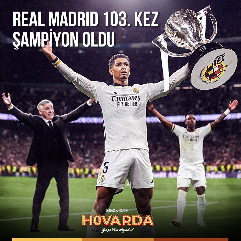 👀 Cadiz'i ağırladığı maçtan 3-0'lık galibiyetle ayrılan Real Madrid, sezon bitimine dört hafta kala La Liga şampiyonluğunu ilan etti! Hovarda Giriş: bit.ly/3vexEdw