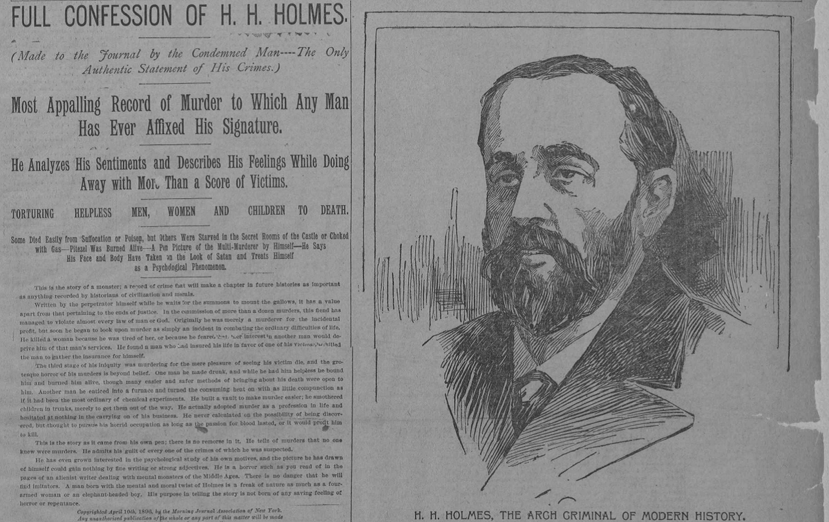 1896 May 7: Prolific serial killer H.H. Holmes was hanged in Philadelphia tinyurl.com/6pv94du He often used chloroform to subdue his victims, estimates of which range from 22 to 200 #histmed