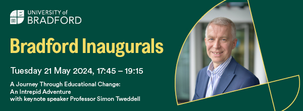 🎓 Join us for this Bradford Inaugural Lecture celebrating Simon Tweddell's promotion to Professor! Listen to his 27-year journey in academia, from overhead projectors to tech-enhanced learning. Hybrid event, book your free tickets now 🔗tinyurl.com/287hc2rz