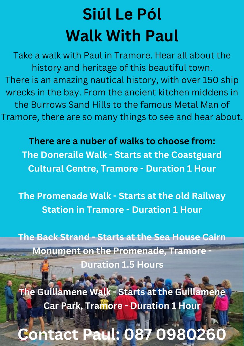 For information and bookings contact Paul on 087 0980260