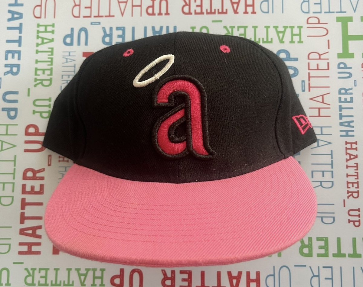 Kicking off my pink hats till Mother’s Day with today’s Hat of the day the California @Angels Retro lower case “a” logo pink/ Black color way Not used as on Field #MothersDayWeek2024 #LAA #GirlDad #Pink #MLB #Halos #BreastCancerAwareness #HatTwitter #HatoftheDay #FittedHatSociety