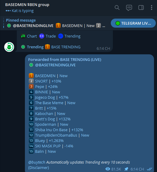 basedmencoin's tweet photo. $BEN TOP 1 TRENDING ALREADY https://t.co/SvtnEj9nzE
