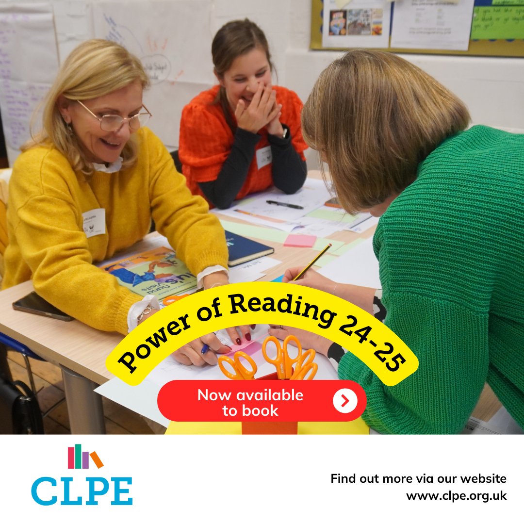 CLPE's Power of Reading supports schools to build a curriculum based on high-quality children’s books. Dates for 24-25 are now open to book inc. in the NE, NW and London. Info: clpe.org.uk/training?f%5B0…