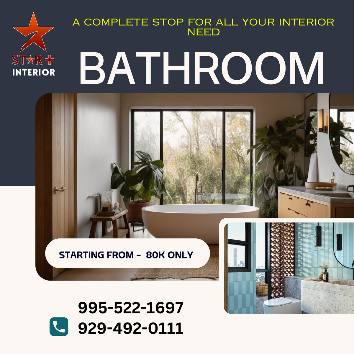 Star Plus Interior designs your bathroom Interior and gives you star finish. Contact now and book your appointment with us today.📷

#interiordesigntrends #interiordecorating #interiordesigner #architecturedesign #homedecorideas #homestylingideas #latestdesigns #newlook