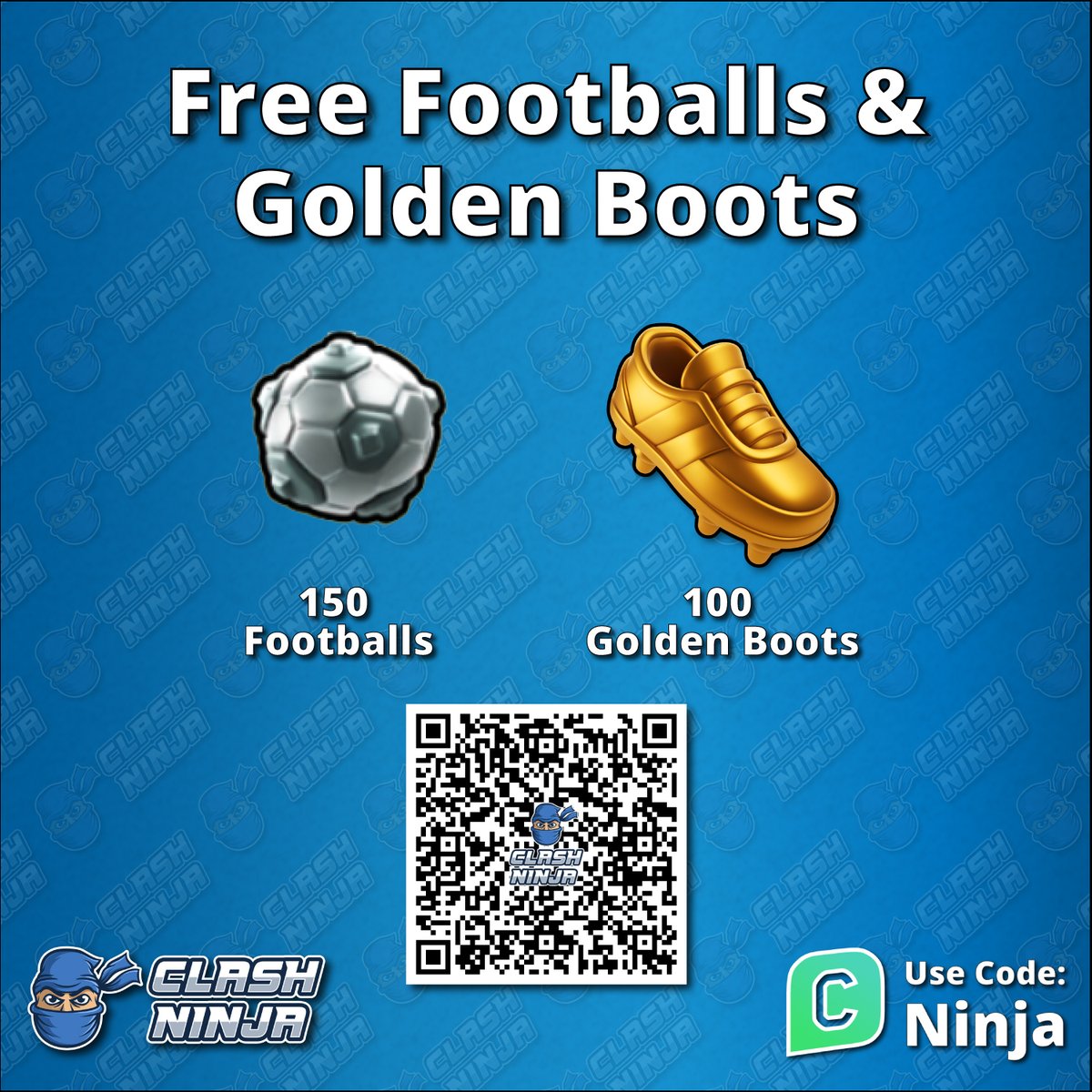ClashDotNinja's tweet photo. 150 Footballs & 100 Golden Boots

You can claim extra Clash with Haaland resources for your village using the link below:

https://t.co/EIvRn5OuJk

#ClashofClans