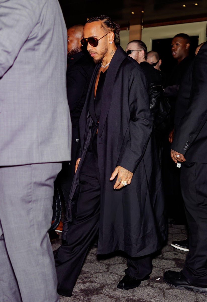 Lewis Hamilton arriving at the #MetGala After Party in New York.