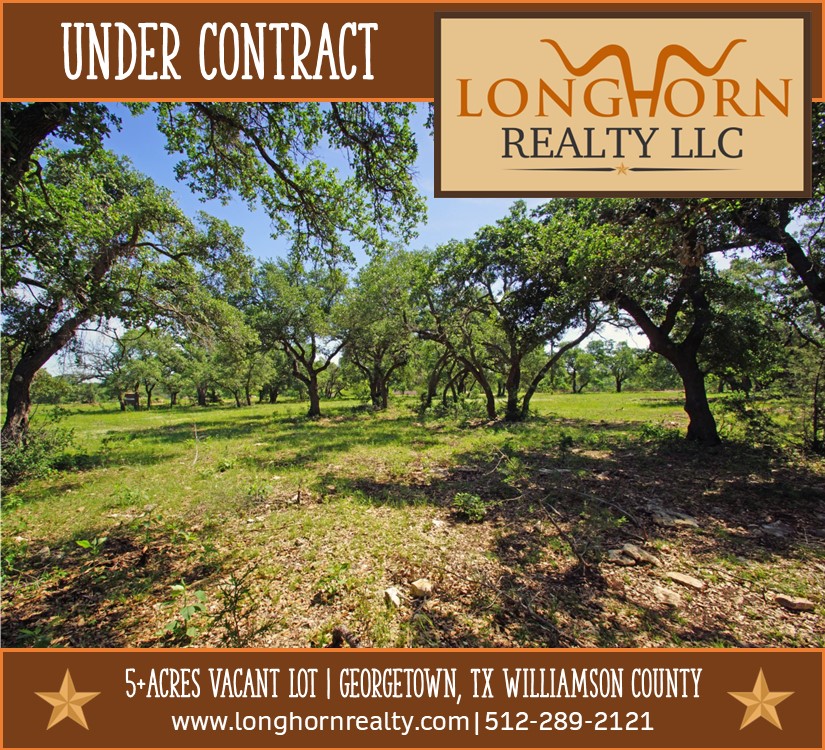 UNDER CONTRACT - 5 Acres, Georgetown, Williamson County
Lake View Lot - Seller Rep
📞Don Honeycutt | 512-289-2121 | don@longhornrealty.com
longhornrealty.com
.
#georgetowntxrealestate #longhornrealty #georgetowntx