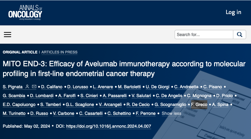 The translational analysis of the MITO END-3 trial in endometrial cancer out on @Annals_Oncology Reveals: ✅In MSI-H tumors 🧬 patients benefited from avelumab treatment, while those with microsatellite-stable (MSS) tumors exhibited varying responses based on specific…