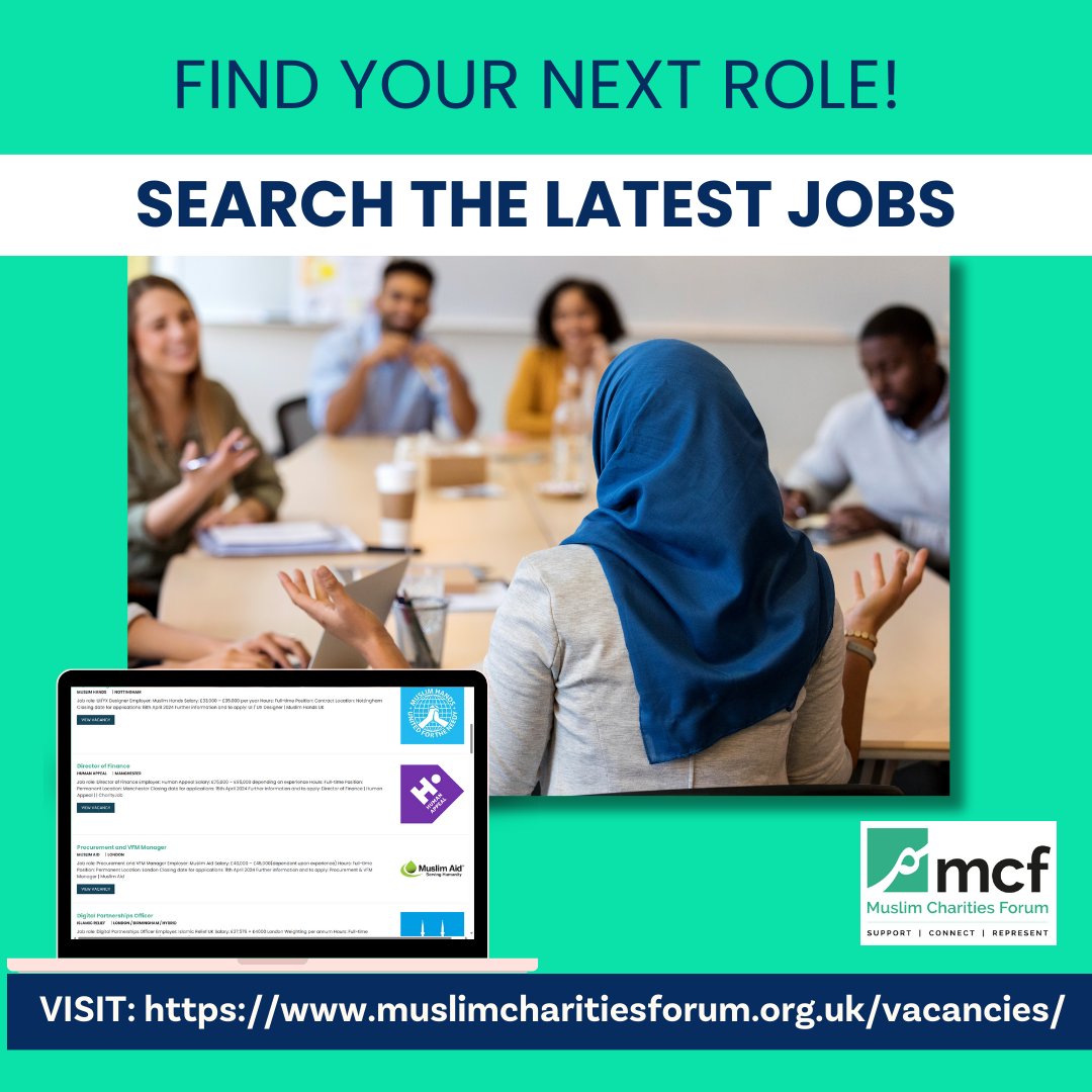 Are you looking for your next move? Head on over to the Charity Jobs Board for the latest roles in the sector: muslimcharitiesforum.org.uk/vacancies/ p.s. Have a vacancy to advertise? Get in touch info@muslimcharitiesforum.org.uk #charityjobs #thirdsectorjobs