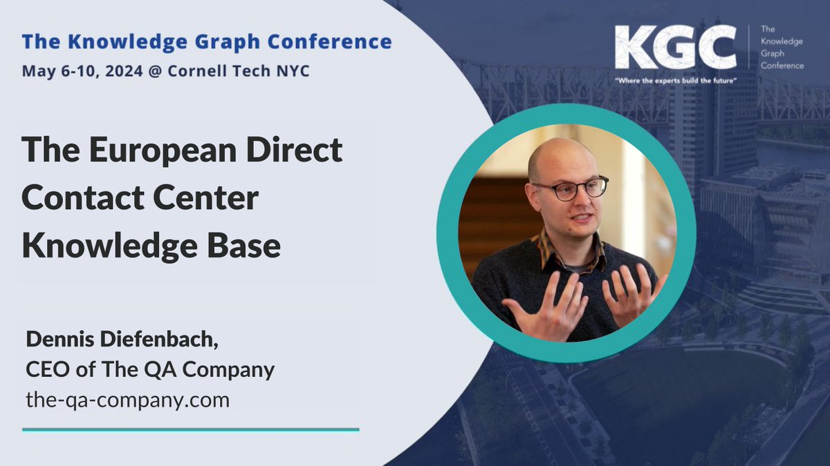 @KGConference has kicked off and extends throughout the week. Excited to be back! Join us for our talk. 🎉 Speaker: Dennis Diefenbach, CEO of @TheQACompany Date: 09th May Time: 13:30 to 14:00 Room: 215, NYC Follow us for more: linkedin.com/company/qanswe… #KGC2024 #RDF #AI #seeyou