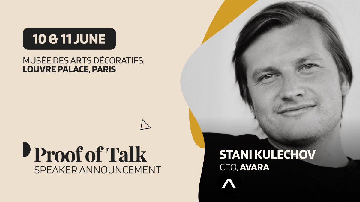 We are delighted to announce Stani Kulechov (@StaniKulechov), Founder and CEO of @avara, as a distinguished speaker at Proof of Talk 2024 in Paris!✨ As the Founder and CEO of Avara, Stani has been instrumental in developing blockchain-based infrastructure and consumer products…