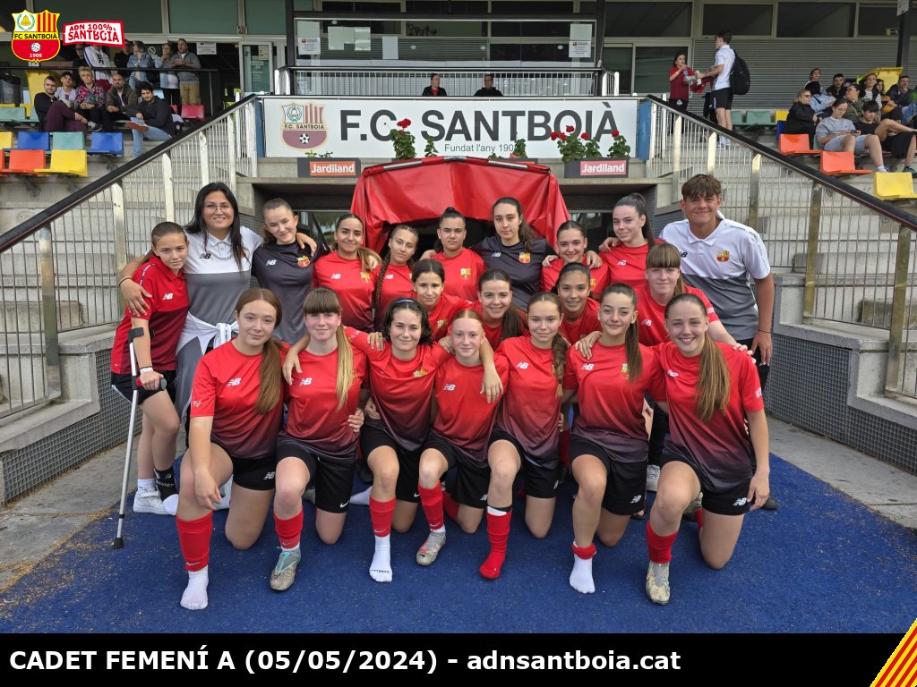 ⚽ 𝐂𝐀𝐃𝐄𝐓 𝐅𝐄𝐌𝐄𝐍Í 𝐀 📅 05-05-24 👁️ Mira els 𝟐𝟔 𝐩𝐚𝐫𝐭𝐢𝐭𝐬 de la temporada: adnsantboia.cat/rt/?i=391 📷 Mira 𝟏𝟏 𝐟𝐨𝐭𝐨𝐬 més: adnsantboia.cat/rf/?i=391 ️🧬 𝐒𝐚𝐧𝐭𝐛𝐨𝐢à ❤ #santboi @fclubsantboia #adnsantboia #futbolcat