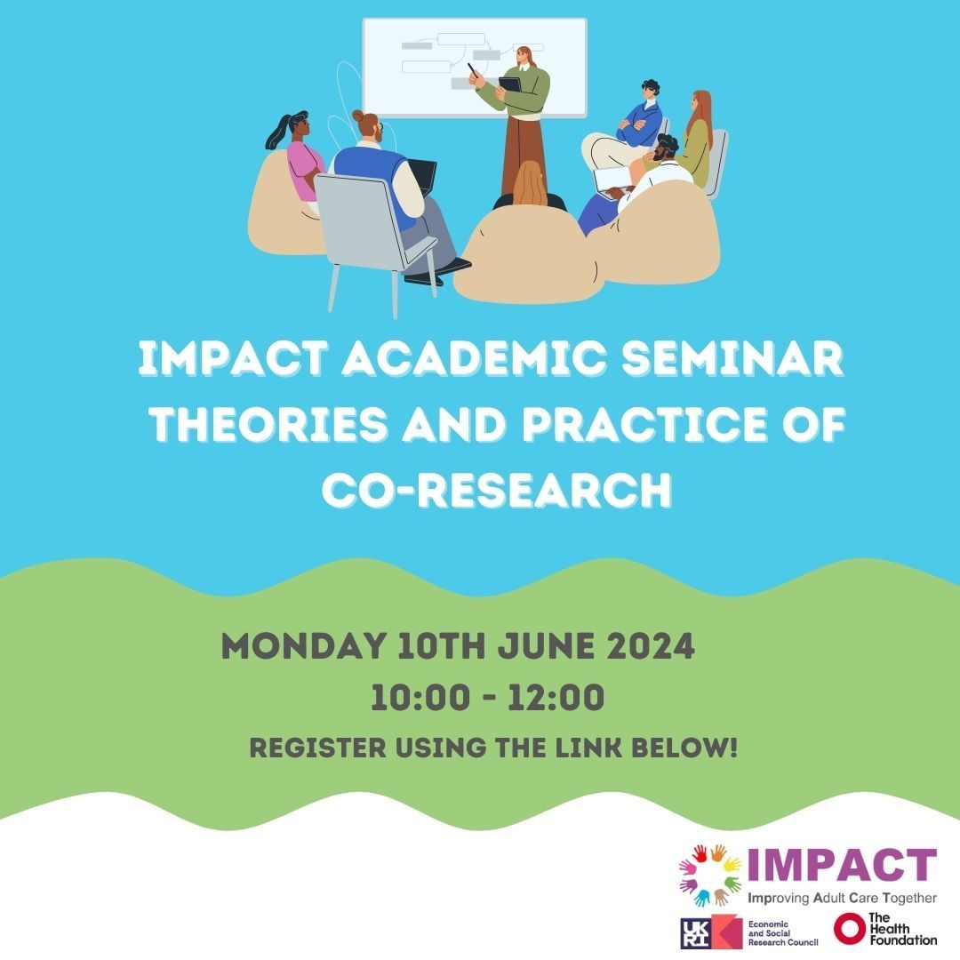 We're hosting our next academic seminar in June, discussing the theories and practice of co-research. To register, please sign up via the link here: buff.ly/3xOpiuF and you will receive more event details closer to the time.