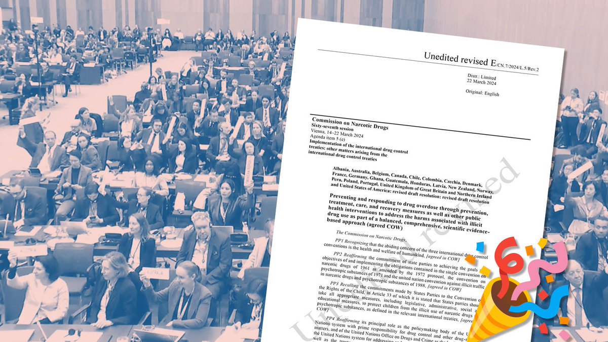 It's #InternationalHarmReductionDay! 💉🔓🌱 

The recent <a href="/CND_tweets/">UN Commission on Narcotic Drugs</a> resolution on overdose prevention is its 1st to mention '#HarmReduction'! We hope it paves the way for many more. 

🎉 We celebrate this win &amp; call on states to adopt evidenced &amp; lifesaving measures! 

🧵🧵🧵