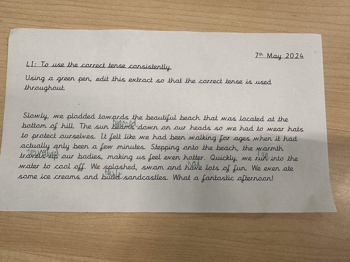 In literacy, we have been practising using tense accurately. We edited a paragraph to make sure it was written in the past tense consistently throughout @theliteracytree @LiteracyShed