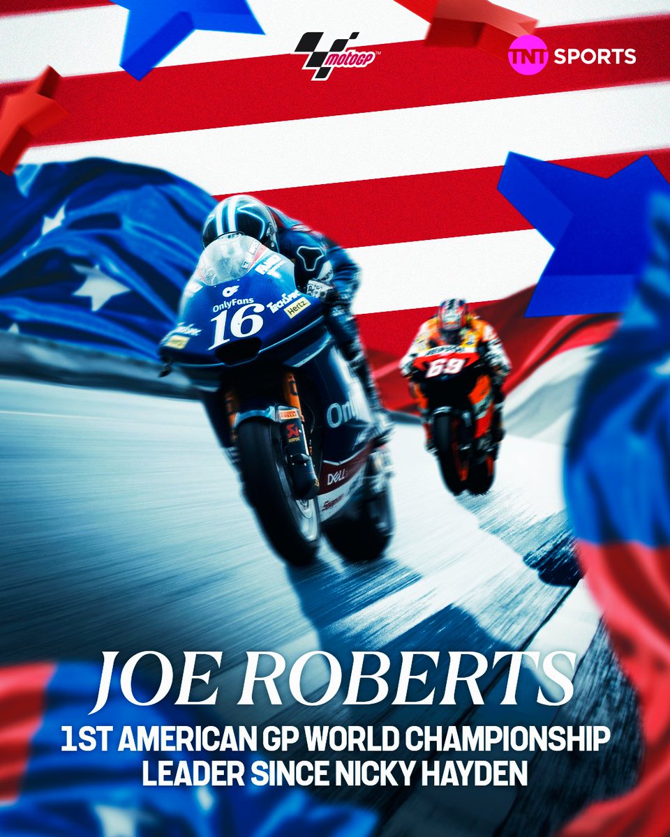 Joe Roberts leads the #Moto2 World Championship 🏆

The first American to lead a Grand Prix World Championship since Nicky Hayden 🇺🇸

#MotoGP #FrenchGP