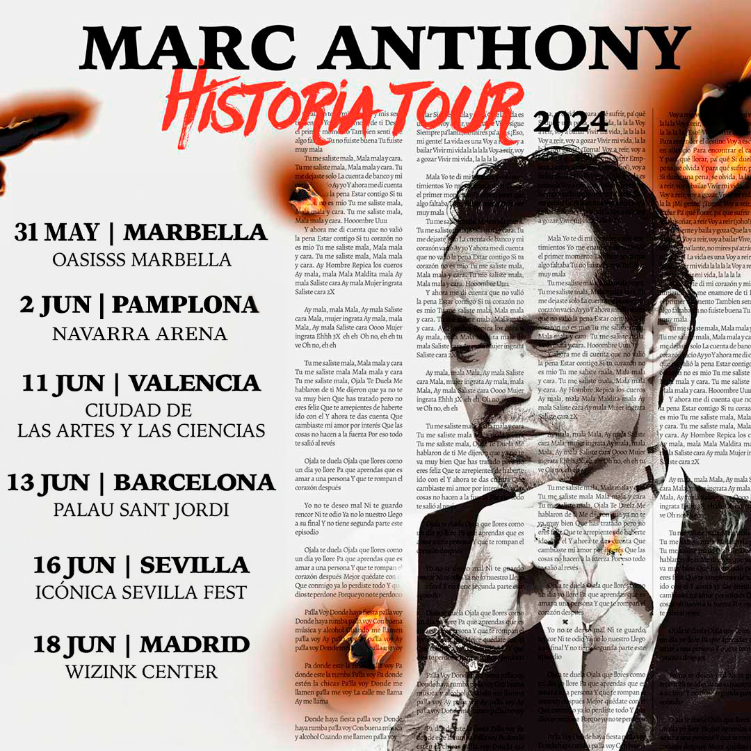 Ready para disfrutar con el icono mundial de la salsa 😎✨ Consigue ya tus entradas para @MarcAnthony y disfruta del Historia Tour 2024 ➡️ qrcd.org/5B7w