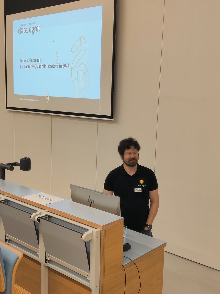 @dataegret @the_hydrobiont So, @the_hydrobiont managed to get lunch and get ready for delivering his talk about Linux IO internals for #PostgreSQL administrators at #PGConfBE 🇧🇪🐘
