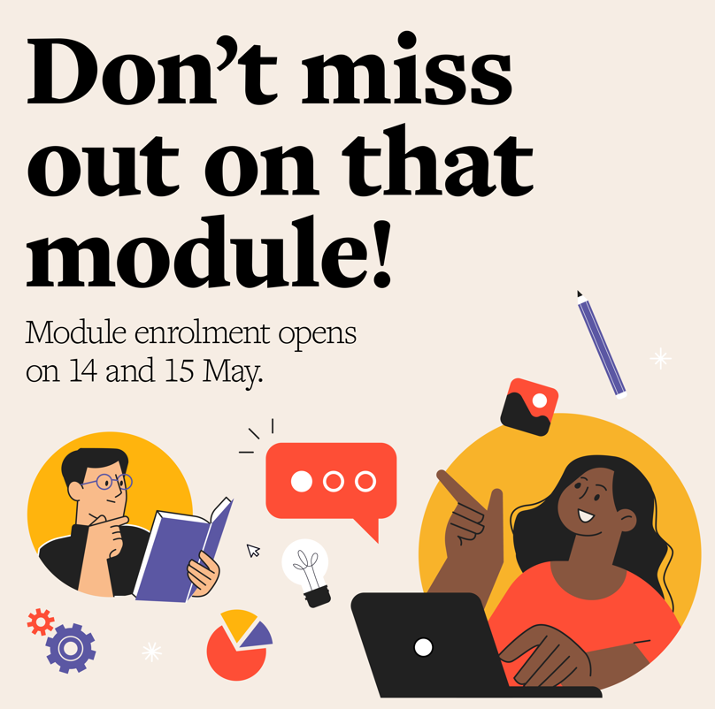 There’s one week to go until optional module enrolment. You'll need to register on one of two days: • Tuesday 14 May (10am UK time) for students moving into year/level 3 and above • Wednesday 15 May (10am UK time) for students moving into year/level 2 students.leeds.ac.uk/info/10103/mod…