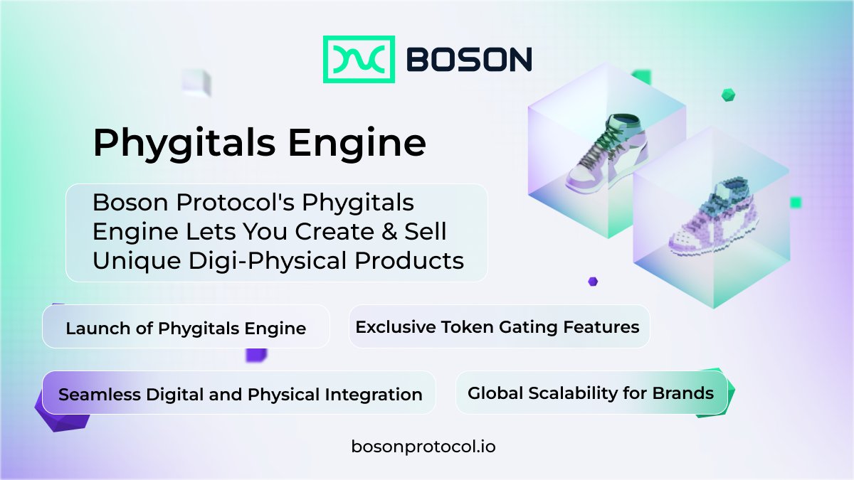 🧵 1/ Boson Protocol's Phygitals Engine

Introducing Phygitals by Boson Protocol
After the Schrodinger Upgrade, Boson Protocol unveils its advanced commerce features with Phygitals. This innovation allows users to seamlessly integrate the digital and physical realms, creating…