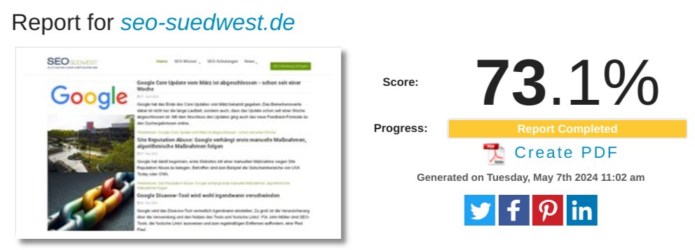 PhilBoyd19's tweet photo. @SEO_Suedwest 73,1 % ? .. da geht noch was ..  aber trotzdem, ne tolle Webseite habt ihr da. Nur blöd, dass ich dir zufällig über den Umweg finden musste https://t.co/BoAlWH1rEL