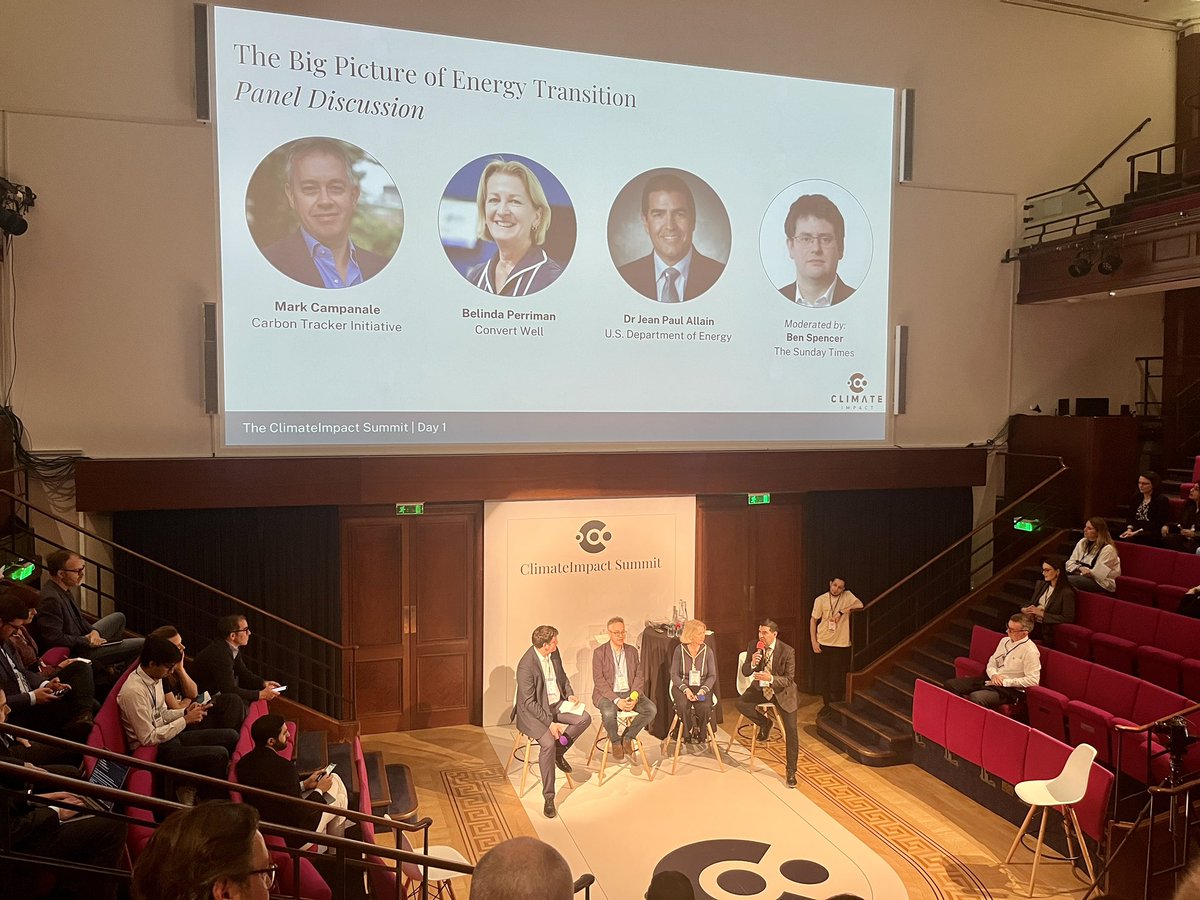 At @Climateimpact_ Summit at @Ri_Science today and pleased to see #fusionenergy coming into the agenda in several places. Here’s JP Allain talking on the Big Picture of Energy Transition panel. I’ll be in this theatre later interviewing @FLF_Nick.