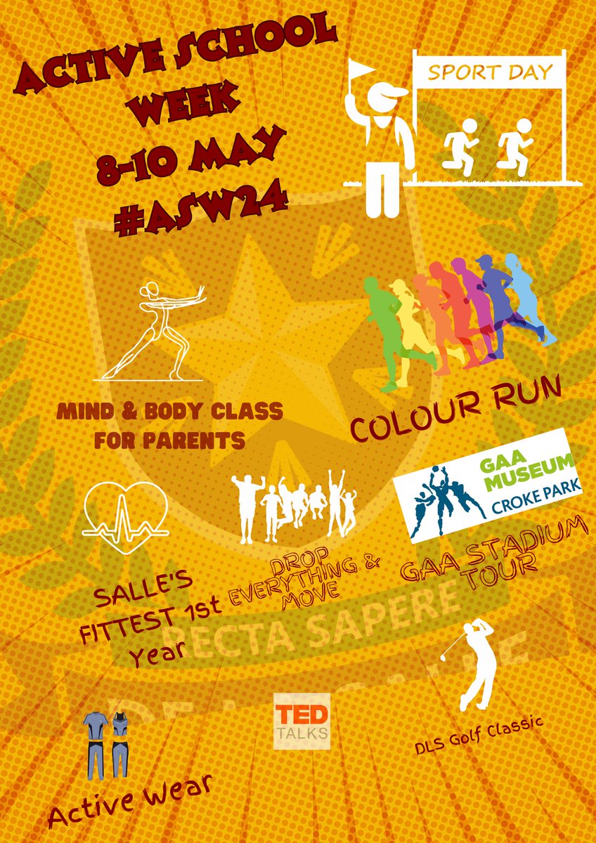 Tomorrow we are excited to launch our #ASW24 with our annual Sports Day & Colour Run. Students should have an early night tonight & eat a good breakfast tomorrow to be ready for fun & competition. Don’t forget your white t-shirt and 🕶️😎. #WeAreSalle  @ActiveFlag