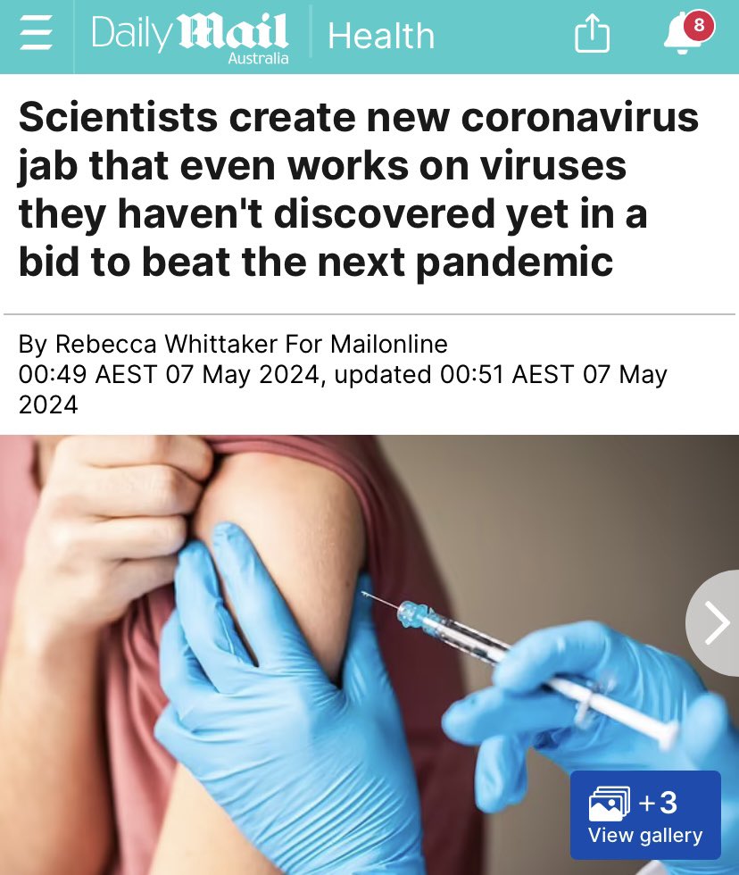 Oh ffs - “The experimental shot, which has so far only been tested on mice, works by training the immune system to recognise parts of many different coronaviruses, a family of viruses that includes Covid, SARS and MERS.  Current vaccines work by training the immune system to…