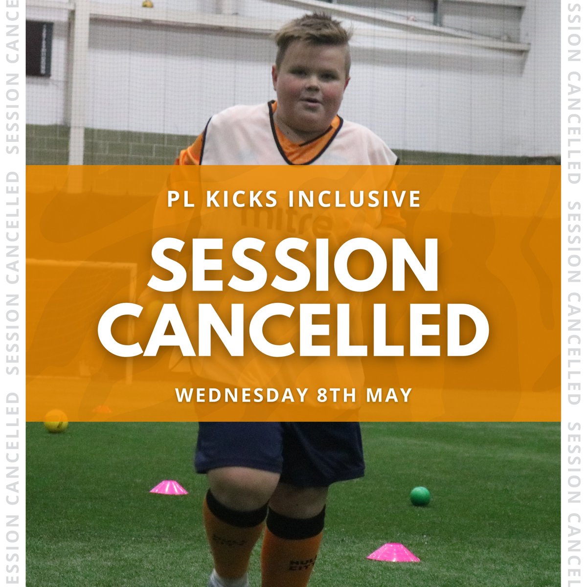 🚨 𝗦𝗘𝗦𝗦𝗜𝗢𝗡 𝗖𝗔𝗡𝗖𝗘𝗟𝗟𝗘𝗗 🚨

Please be advised that our #PLKicks Inclusive session scheduled for tomorrow evening at Winifred Holtby Sports Hall (17:30 to 19:00) has been cancelled due to unforeseen circumstances. 

We apologise for any inconvenience this may cause.