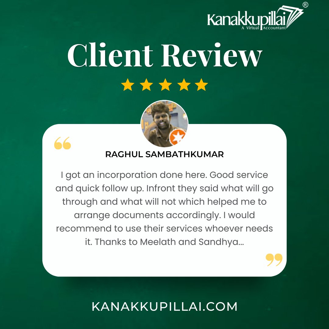 🌟 Big thank you to RAGHUL SAMBATHKUMAR for the fantastic five-star review on our Kanakkupillai Google My Business page! Your support means the world to us! 🙌
#happycustomer #HappyCustomerReview #customersatisfaction #customerfeedback
#fivestarreview #customerappreciation