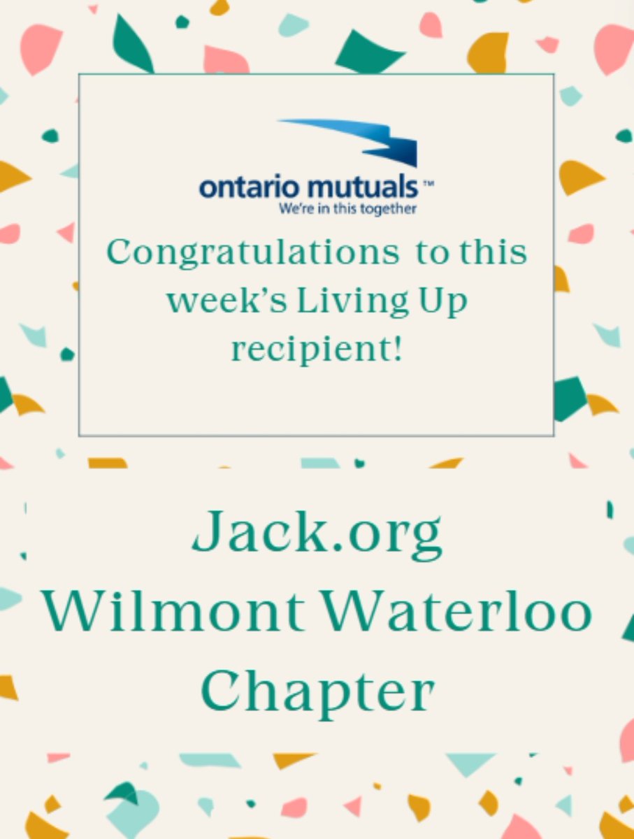 #MentalHealthWeek spotlight: Congratulations to Jack.org Wilmot Waterloo, our Living UP recipient! They create safe spaces for vital mental health talks, boosting community wellness. Thanks for your impactful work! #LivingUP #MentalHealthAwareness