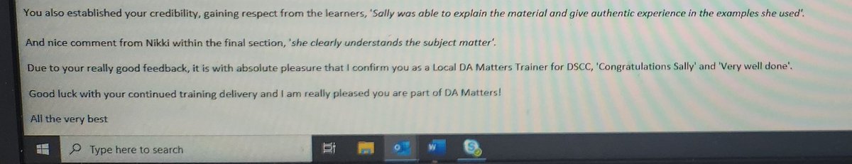 I received some amazing feedback from my first time delivering DA Matters Training, thank you @safelives_ proud to be part of the DA Matters team @CollegeofPolice