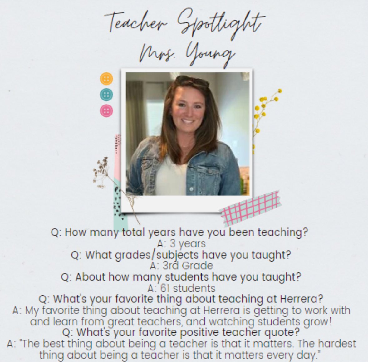 Teacher Spotlight #4: Mrs. Young🐾
@HoustonISD @TeamHISD 
#TAW #HerrerHuskies #ThankHISDTeachers