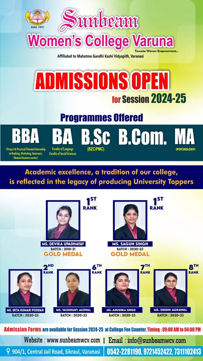 Admissions Open ...
Sunbeam Women's college varuna... Swc Varuna
.
.
.
.
#college #sunbeam #admissionsopen #varanasi__kashi_banaras #womenseducation