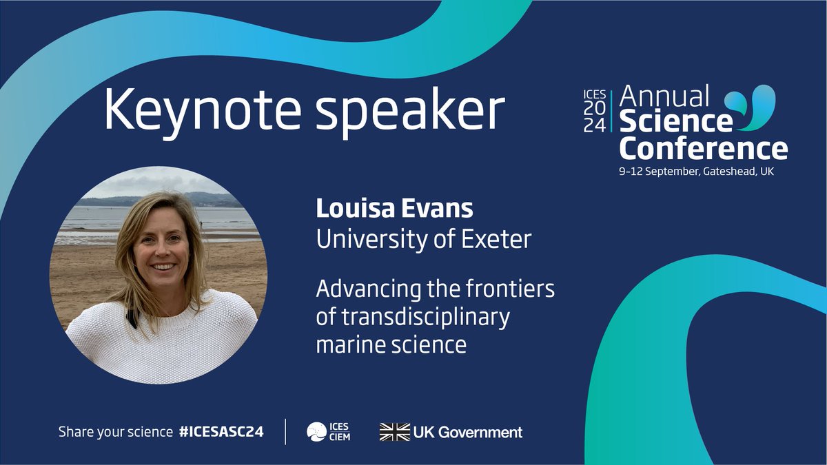 🗣Who will open the science at #ICESASC24?
🥁Drum roll for our keynote speakers!
On Monday 9 September, @louisa_evans @UniofExeter will address participants with her talk: Advancing the frontiers of transdisciplinary marine science​
ℹices.dk/events/asc/202…
Registration is open!