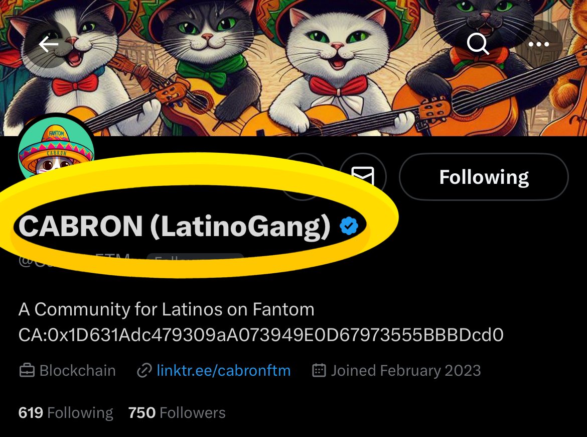 Que onda Cabrones? 🤗
CABRON is now verified. 😼🤠

$CABRON || $FTM