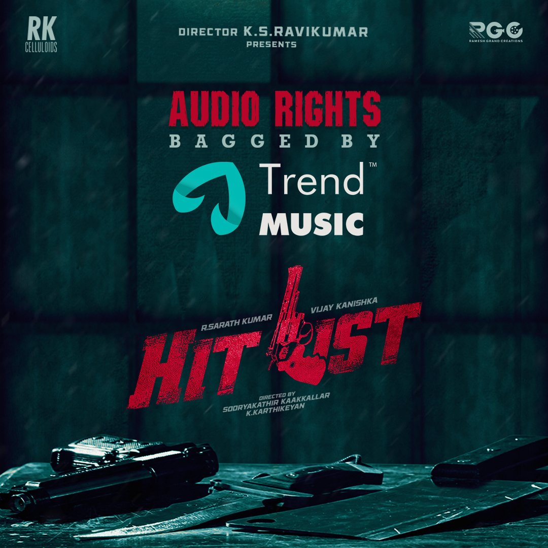 TrendMusic (@trendmusicsouth) on Twitter photo Thrilled to announce that <a href="/trendmusicsouth/">TrendMusic</a> bags the audio rights of #HitList 🎶
In Cinemas Soon!
A <a href="/CSathyaOfficial/">C.Sathya</a> Musical!
<a href="/realsarathkumar/">R Sarath Kumar</a> <a href="/kanvikraman/">Vijay Kanishka</a>
#RKCelluloids <a href="/ksravikumardir/">K.S.Ravikumar</a>
<a href="/menongautham/">Gauthamvasudevmenon</a> <a href="/thondankani/">P.samuthirakani</a>
<a href="/smruthi_venkat/">smruthi venkat</a> <a href="/Aishwaryadutta6/">Aishwaryaa dutta</a> <a href="/Abinakshatra/">Abi Nakshathra</a> Thrilled to announce that <a href="/trendmusicsouth/">TrendMusic</a> bags the audio rights of #HitList 🎶
In Cinemas Soon!
A <a href="/CSathyaOfficial/">C.Sathya</a> Musical!
<a href="/realsarathkumar/">R Sarath Kumar</a> <a href="/kanvikraman/">Vijay Kanishka</a>
#RKCelluloids <a href="/ksravikumardir/">K.S.Ravikumar</a>
<a href="/menongautham/">Gauthamvasudevmenon</a> <a href="/thondankani/">P.samuthirakani</a>
<a href="/smruthi_venkat/">smruthi venkat</a> <a href="/Aishwaryadutta6/">Aishwaryaa dutta</a> <a href="/Abinakshatra/">Abi Nakshathra</a>