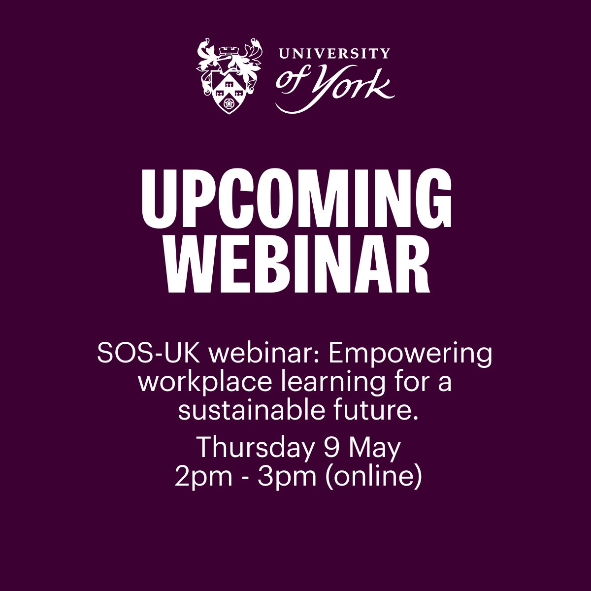 📅 @sosukcharity webinar: Empowering workplace learning for a sustainable future (9 May, 2-3pm, online) 🌿 Learn how we can build sustainability into our personal development opportunities, and make a real impact through learning! ➡️ Sign up: bit.ly/4drGfvb